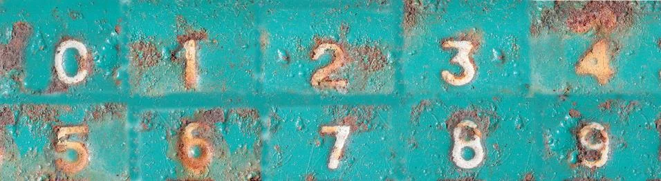 Arabic numerals from 0 to 9 Stock Photos