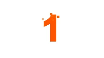 Arabic numerals 1 from letters of different colors appears behind small squares. Stock Footage 85922503