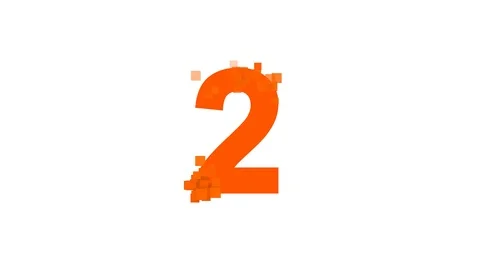 Arabic numerals 2 from letters of different colors appears behind small squares. Stock Footage 85922507