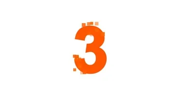 Arabic numerals 3 from letters of different colors appears behind small squares. Stock Footage 85922509