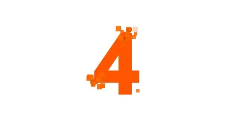 Arabic numerals 4 from letters of different colors appears behind small squares. Stock Footage 85922506