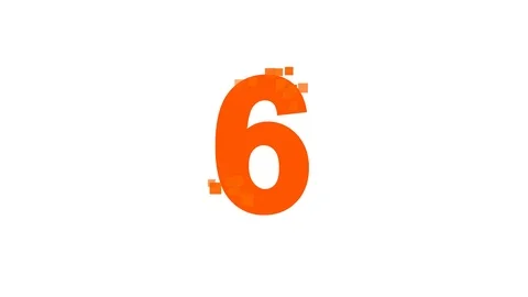 Arabic numerals 6 from letters of different colors appears behind small squares. Stock Footage 85922543
