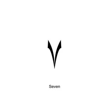 Arabic Numerals, Number 7 Illustrazione stock