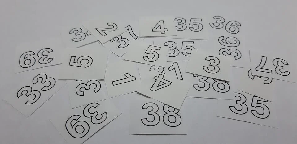 Arabic numerals in white Stock Photos