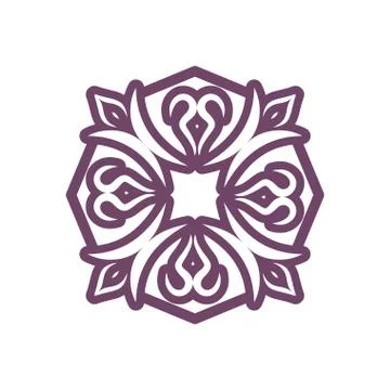 Arabic ornament isolated. Oriental decorative rosette. Islamic Symbol Stock Illustration