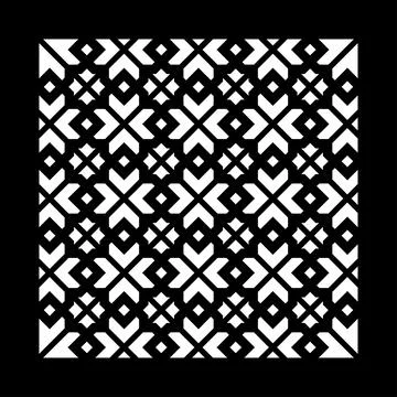 Arabic panel, geometric pattern for CNC Stock Illustration