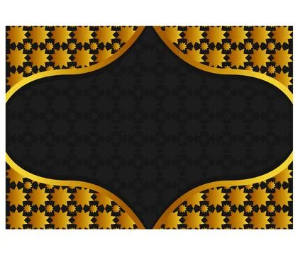 Arabic patern with golden color gradient 8 Stock Illustration