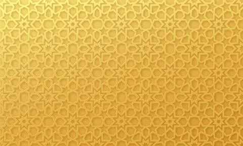 Arabic pattern background. Islamic gold ornament vector. 스톡 일러스트
