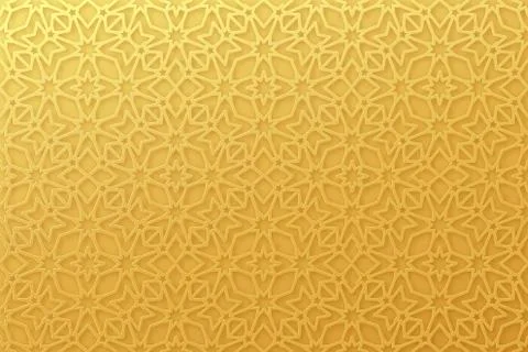 Arabic pattern background. Islamic gold ornament vector. Stockillustratie