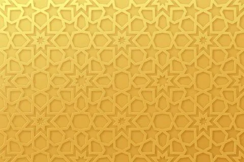 Arabic pattern background. Islamic gold ornament vector. イラスト素材