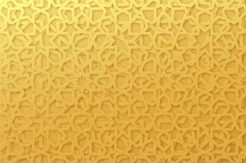 Arabic pattern background. Islamic gold ornament vector. Stockillustratie