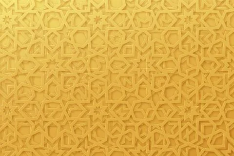 Arabic pattern background. Islamic gold ornament vector. 스톡 일러스트