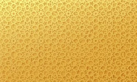 Arabic pattern background. Islamic gold ornament vector. イラスト素材