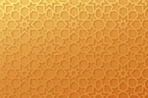 Arabic pattern background. Islamic gold ornament vector. Stockillustratie