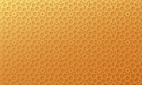Arabic pattern background. Islamic gold ornament vector. イラスト素材