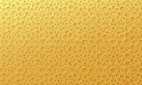 Arabic pattern background. Islamic gold ornament vector. Illustrazione stock