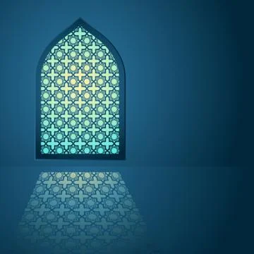Arabic pattern on mosque window Stock Illustration