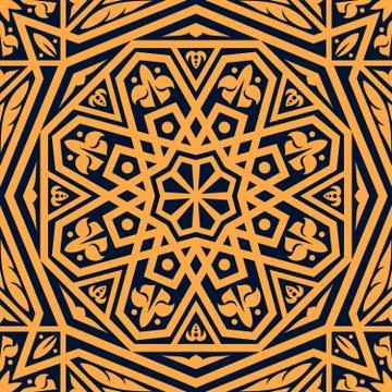 Arabic pattern of orange arabesque ornament 스톡 일러스트
