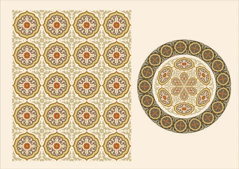 Arabic Pattern, ornamental flowers Vector illustration 스톡 일러스트
