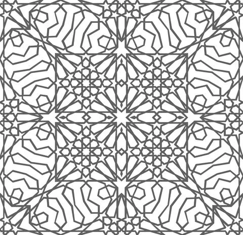 Arabic pattern ramadan mubarak muslim star pattern simple. Flower square design Stock Illustration