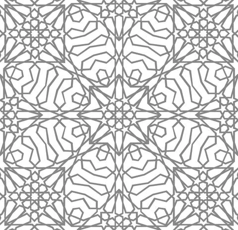Arabic pattern ramadan mubarak muslim star pattern simple. Flower square design Illustrazione stock