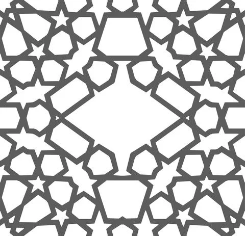 Arabic pattern ramadan mubarak muslim star pattern simple. Flower square design Stock Illustration