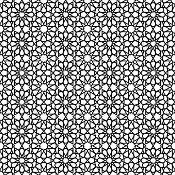 Arabic pattern. Seamless pattern in black and white color. Vector illustratio Stockillustratie