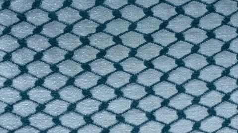 Arabic patterned fabric (arafatka) flutters in the wind. Closeup. Macro Stock Footage 297826192