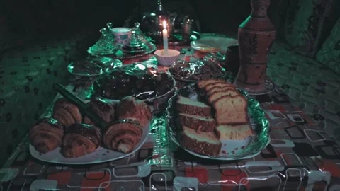 Arabic Ramadan meal table Video stock 303967055