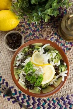 Arabic salad with background Stock Photos