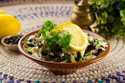 Arabic salad with background Stock Photos