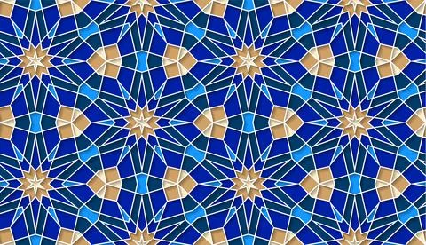 Arabic seamless girih pattern with classic islamic culture ornament. Colorful Stock Illustration