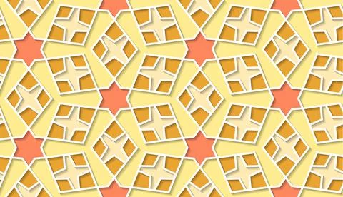 Arabic seamless girih pattern with classic islamic culture ornament. Colorful Stock Illustration