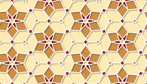 Arabic seamless girih pattern with classic islamic culture ornament. Colorful Illustrazione stock