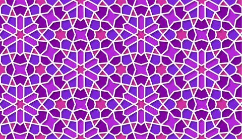 Arabic seamless girih pattern with classic islamic culture ornament. Colorful Illustrazione stock