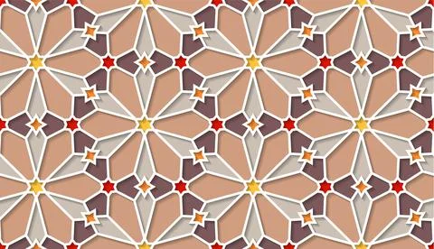Arabic seamless girih pattern with classic islamic culture ornament. Colorful Illustrazione stock