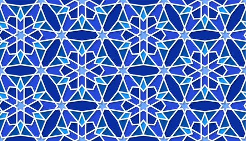 Arabic seamless girih pattern with classic islamic culture ornament. Colorful Illustrazione stock