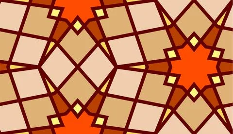 Arabic seamless girih pattern with classic islamic culture ornament. Colorful Stock Illustration