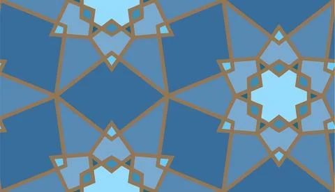 Arabic seamless girih pattern with classic islamic culture ornament. Colorful イラスト素材