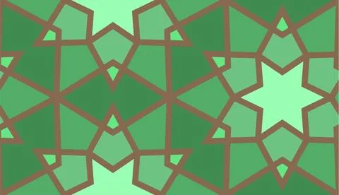 Arabic seamless girih pattern with classic islamic culture ornament. Colorful Illustrazione stock