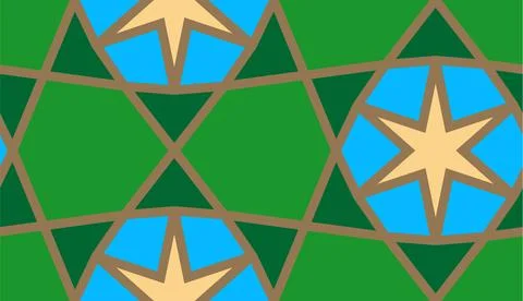 Arabic seamless girih pattern with classic islamic culture ornament. Colorful Stock Illustration