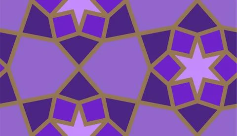 Arabic seamless girih pattern with classic islamic culture ornament. Colorful Stock Illustration