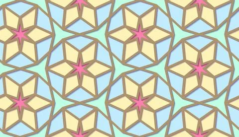 Arabic seamless girih pattern with classic islamic culture ornament. Colorful Illustrazione stock