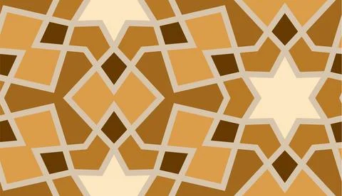 Arabic seamless girih pattern with classic islamic culture ornament. Colorful Stock Illustration