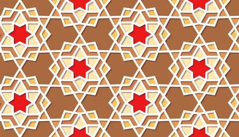 Arabic seamless girih pattern with classic islamic culture ornament. Colorful Illustrazione stock
