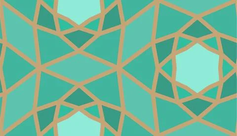 Arabic seamless girih pattern with classic islamic culture ornament. Colorful Stock Illustration