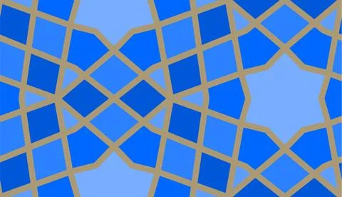 Arabic seamless girih pattern with classic islamic culture ornament. Colorful Illustrazione stock
