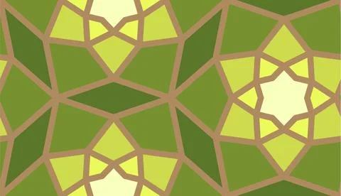 Arabic seamless girih pattern with classic islamic culture ornament. Colorful Stock Illustration