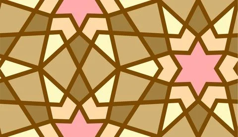 Arabic seamless girih pattern with classic islamic culture ornament. Colorful Stock Illustration