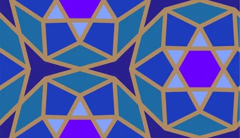 Arabic seamless girih pattern with classic islamic culture ornament. Colorful Stock Illustration
